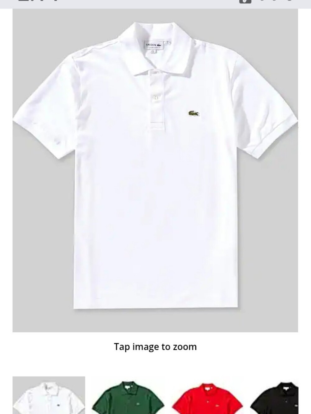 Men's Lacoste White Short-Sleeve Polo